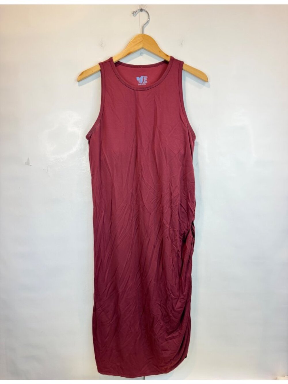 SheBird The Rachel Midi Bra Dress Size 7 XL Dark Cherry Red Sleeveless NO BELT